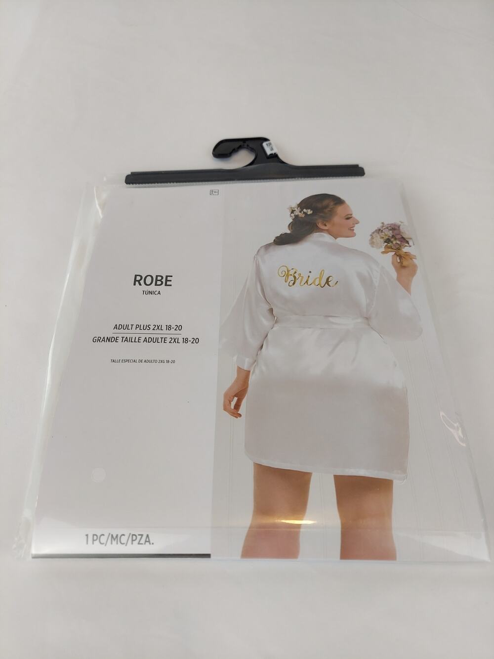 Bride's Robe Plus Size White Satin Wedding Special Day Amscan Size 2XL